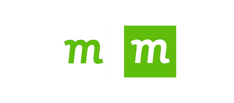 the new logo as an icon, on two different backgrounds