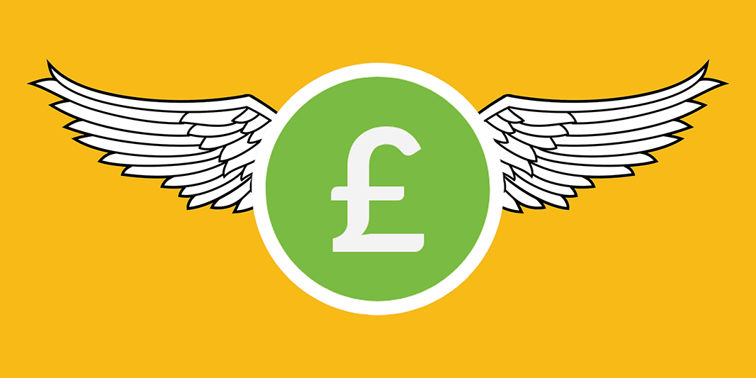 a pound symbol with wings