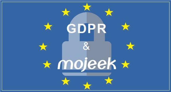 GDPR and the Mojeek Logo on a European Union flag