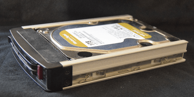 an earlier model of Hot Swap Tray, also carrying a 1 terrabyte hard drive