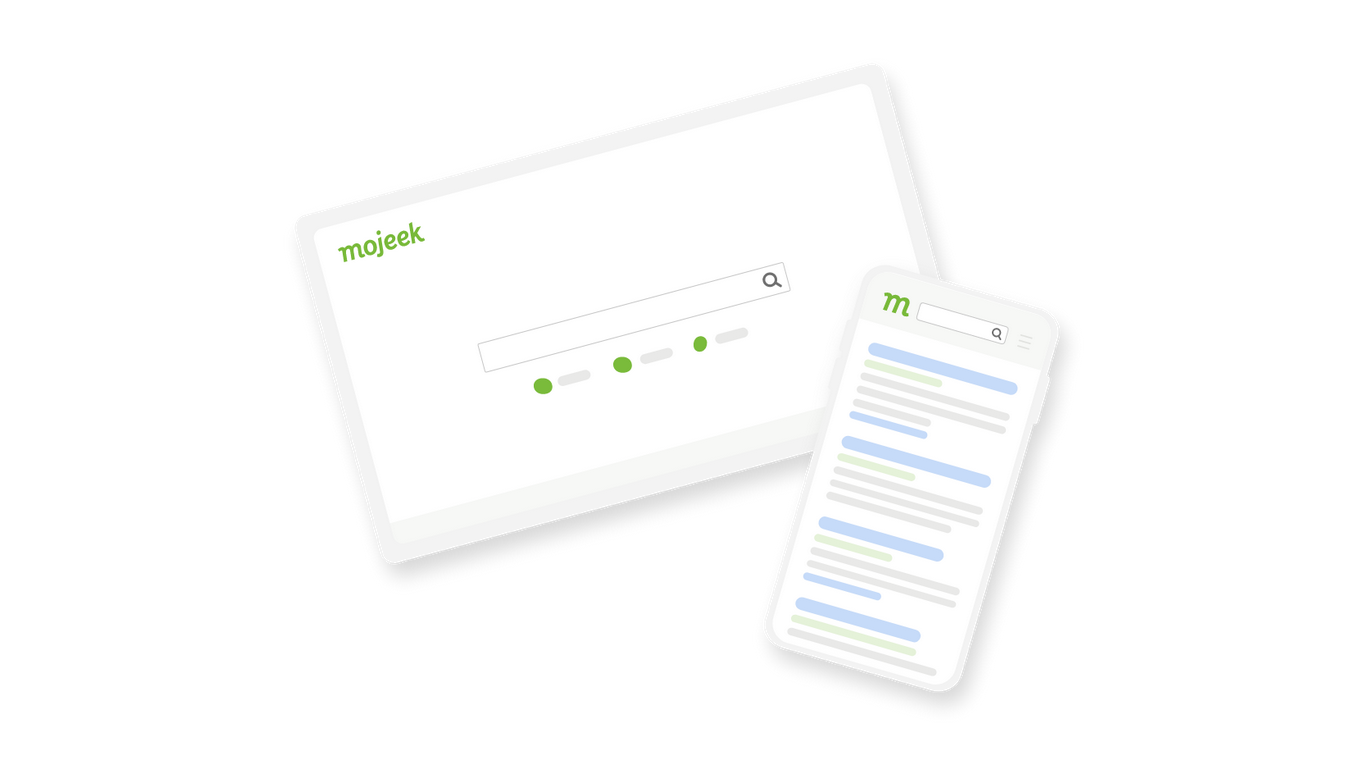 Mojeek on a browser and on a phone