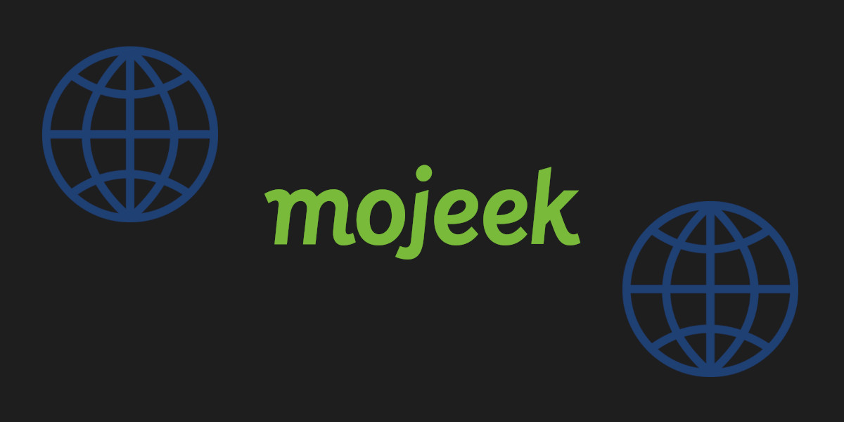 The Mojeek logo next to two globe-with-meridians symbols.